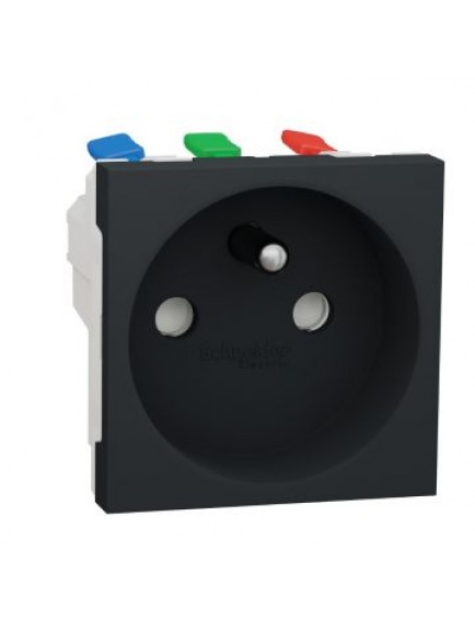 Schneider Yeni Unica, UPS Çocuk Korumalı Priz Hızlı Bağlantı 2 modül, Antrasit