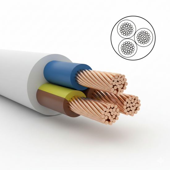 Öznur 3x35 mm² NVV (NYM)  PVC İzoleli, Çok Damarlı, Bir veya Çok Telli Bakır İletkenli Tesisat Kabloları (Antigron)