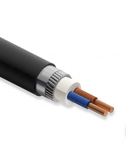 Öznur 2x1.5 mm² PVC İzoleli, Yuvarlak Galvanizli Çelik Tel Zırhlı, Çok Damarlı, Bir veya Çok Telli Bakır İletkenli Kablolar YVZ2V (NYRY)