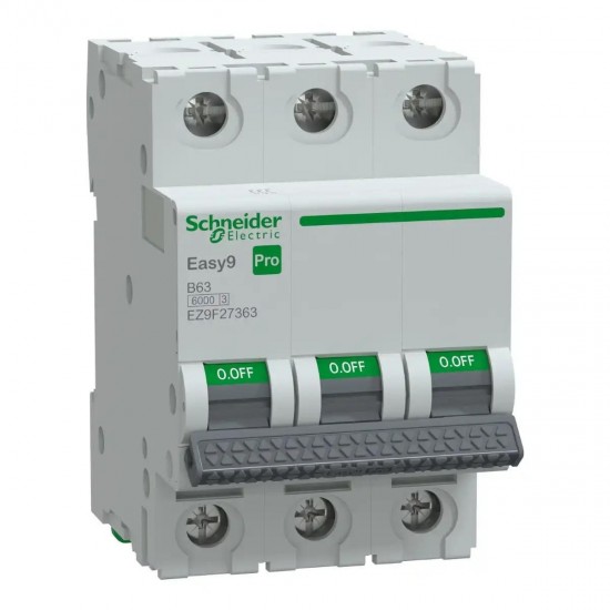 Schneider Easy9 Pro Otomatik Sigorta 6kA B-Eğrisi 3 Kutuplu 63A