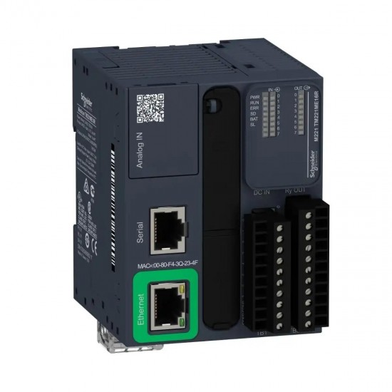 Schneider Modicon M221 PLC Kontrolör, 16 Röle I/O, Ethernet Portlu