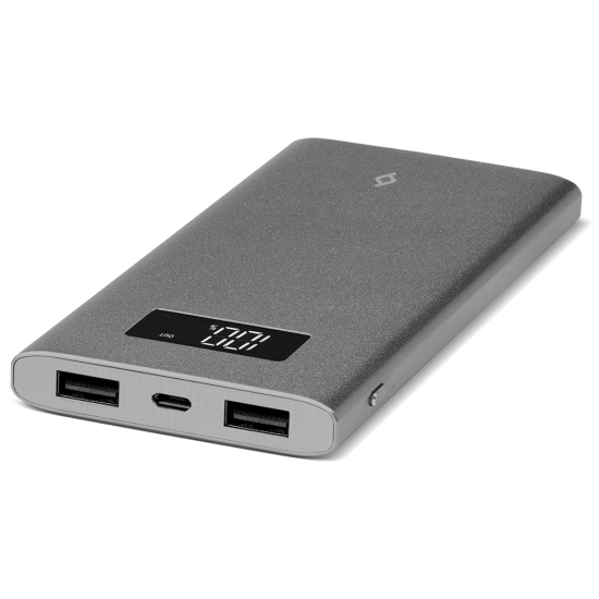 ttec AlumiSlim LCD 7.000mAh Taşınabilir Şarj Aleti / Powerbank Uzay Grisi