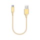 ttec AlumiCable Mini 30cm USB-A -USB-C Şarj Kablosu Altın