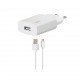 taks TS01 1.5A Seyahat şarj aleti  + USB-C kablolu Beyaz