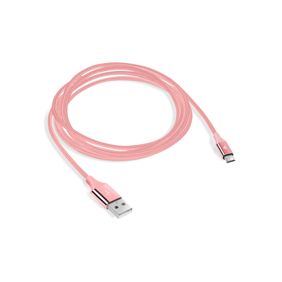 ttec AlumiCable USB-A - Micro USB Şarj Kablosu Roze Altın