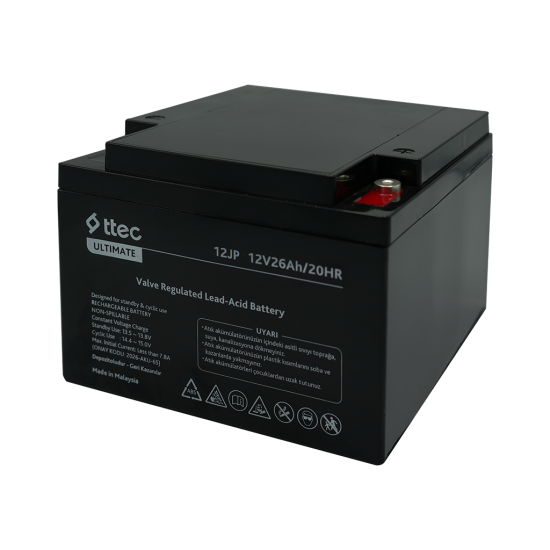 ttec 12JP 12V 26Ah Bakımsız Kuru Akü (TSS)