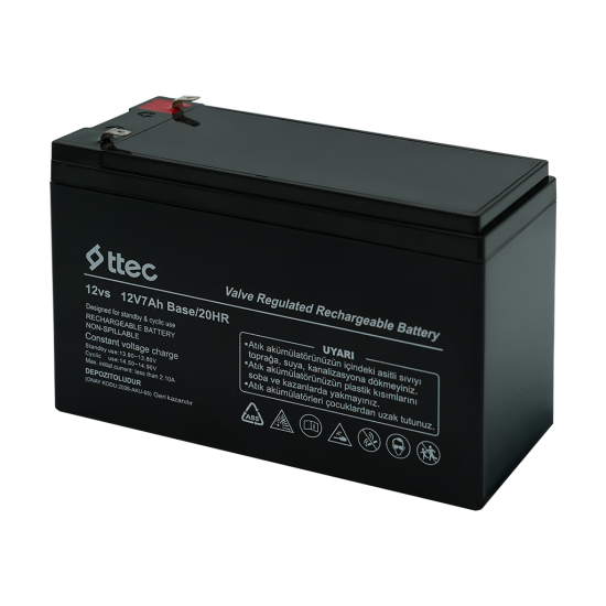 ttec 12vs 12V 7Ah BASE Bakımsız Kuru Akü (TSS)