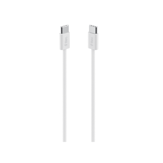 ttec USB-C - USB-C 100cm 60W PD Örgü Hızlı Şarj/Data Kablosu Beyaz