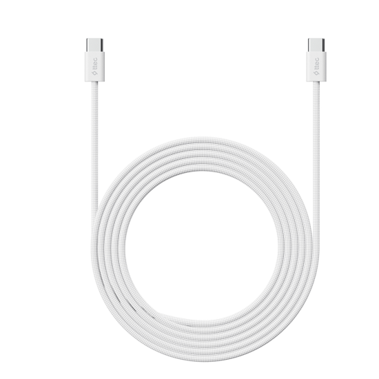 ttec USB-C - USB-C 100cm 60W PD Örgü Hızlı Şarj/Data Kablosu Beyaz