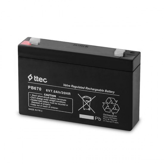 ttec 6vs 6V 7Ah Bakımsız Kuru Akü (TSS)