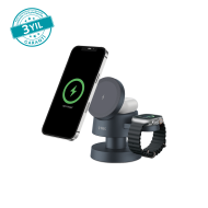 ttec AirCharger Quattro Mini MagSafe Uyumlu 4’ü 1 Arada iPhone + Apple Watch + AirPods LED Aydınlatmalı Kablosuz Katlanabilir Şarj Standı - 2KS36S
