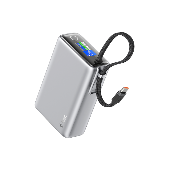 ttec ReCharger Pro Max TFT 20.000mAh PD 65W USB-C Dahili Kablolu Taşınabilir Hızlı Şarj Aleti / Powerbank – 2BB273