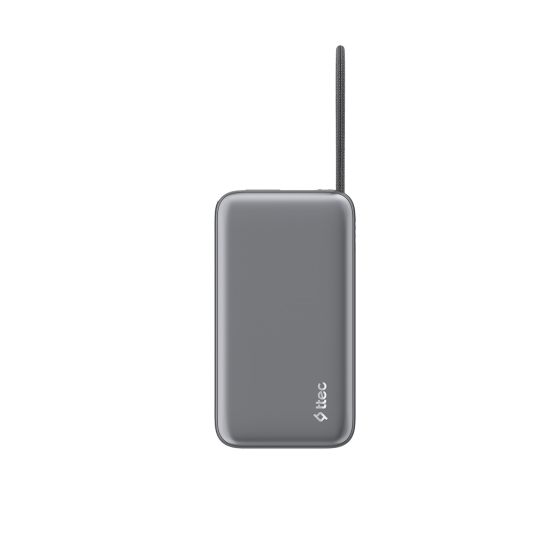 ttec ReCharger Pro LCD 10.000mAh PD 20W USB-C Makaralı Kablolu Taşınabilir Hızlı Şarj Aleti / Powerbank – 2BB275