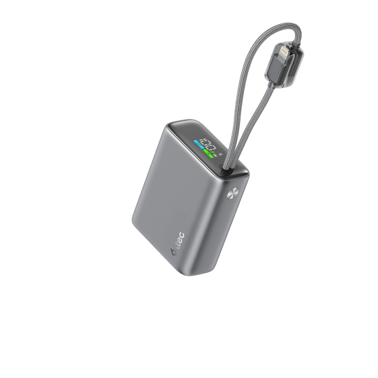 ttec ReCharger Pro TFT 10.000mAh PD 20W USB-C ve Lightning Dahili Kablolu Taşınabilir Hızlı Şarj Aleti / Powerbank – 2BB278