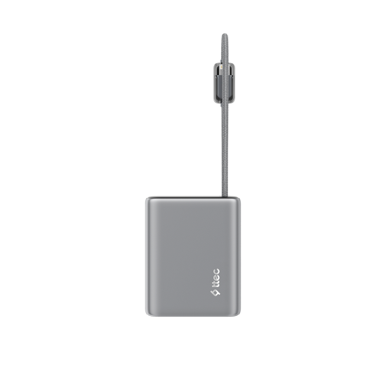 ttec ReCharger Pro TFT 10.000mAh PD 20W USB-C ve Lightning Dahili Kablolu Taşınabilir Hızlı Şarj Aleti / Powerbank – 2BB278