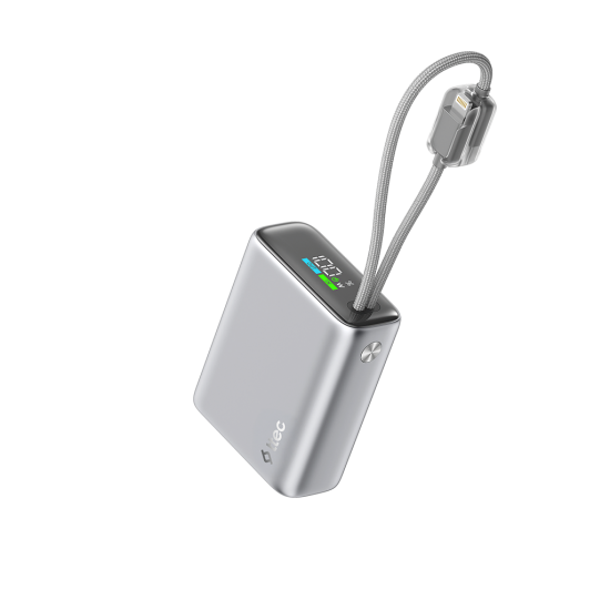 ttec ReCharger Pro TFT 10.000mAh PD 35W USB-C ve Lightning Dahili Kablolu Taşınabilir Hızlı Şarj Aleti / Powerbank – 2BB279