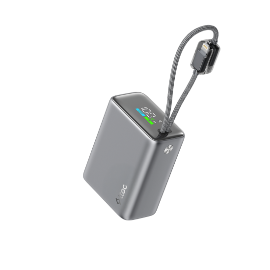 ttec ReCharger Pro TFT 15.000mAh PD 20W USB-C ve Lightning Dahili Kablolu Taşınabilir Hızlı Şarj Aleti / Powerbank – 2BB280