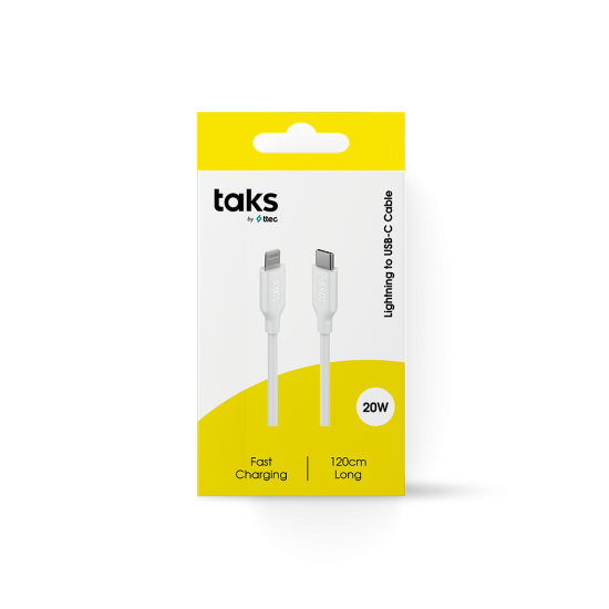 taks USB-C - Lightning 120cm Hızlı Şarj/Data Kablosu Beyaz