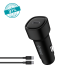 ttec SmartCharger PD 30W Araç Hızlı Şarj Aleti USB-C - USB-C 3A Kablo Siyah