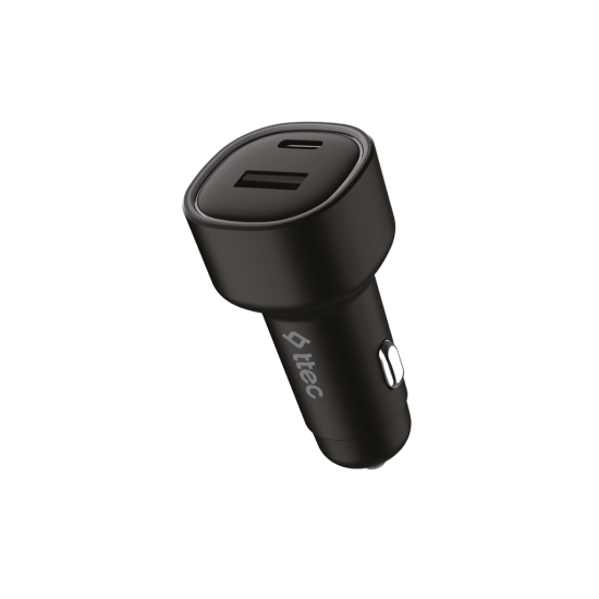 ttec SmartCharger Duo PD 48W Araç Hızlı Şarj Aleti USB-C+USB-A Siyah