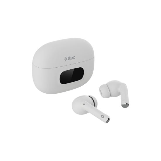 ttec AirBeat Pro Lite ANC LCD Göstergeli Gerçek Kablosuz TWS Bluetooth Kulaklık- 2KM184 Beyaz