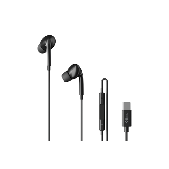 ttec Pop 3 USB-C Stereo Mikrofonlu Kulakiçi Kablolu Kulaklık Siyah