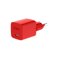 ttec SmartCharger GAN 45W AVS PD Seyahat Hızlı Şarj Aleti + USB-C - USB-C 3A Kablo Neon Neon Kırmızı