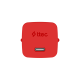 ttec SmartCharger GAN 45W AVS PD Seyahat Hızlı Şarj Aleti + USB-C - USB-C 3A Kablo Neon Neon Kırmızı