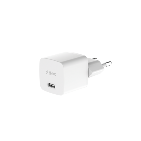 ttec SmartCharger GAN 30W PD Seyahat Hızlı Şarj Aleti + USB-C - USB-C 3A Kablo Beyaz