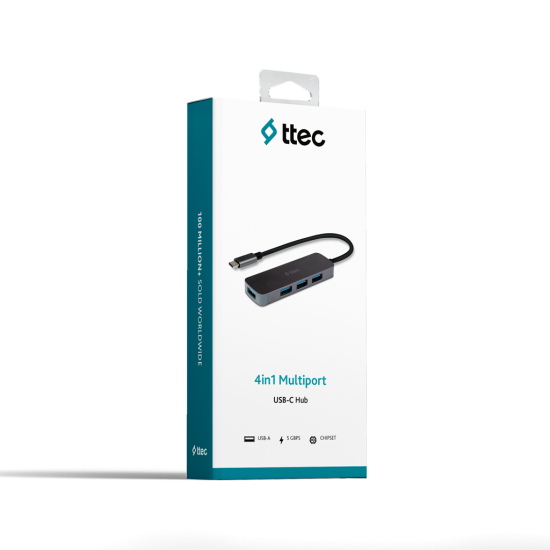 ttec 4 Girişli USB-C Hub/Çoklayıcı 4*USB-A 3.2  (MacBook Uyumlu)