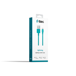 ttec USB-A - Lightning Şarj Kablosu- Turkuaz