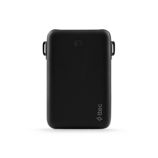 ttec ReCharger Duo+ 10.000mAh Type-C Dahili Kablolu Taşınabilir Şarj Aleti / Powerbank Siyah