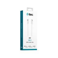 ttec USB-C - USB-C 100cm 60W PD Örgü Hızlı Şarj/Data Kablosu Beyaz