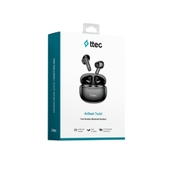 ttec AirBeat Twist Gerçek Kablosuz TWS Bluetooth Kulaklık- 2KM164 Siyah