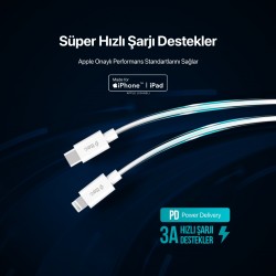 ttec USB-C - Lightning MFi Şarj Kablosu 150cm Beyaz