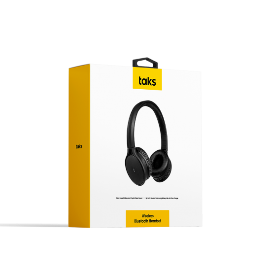 taks KU01 Kulaküstü Kablosuz Bluetooth Kulaklık Siyah