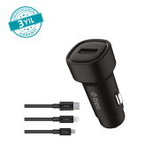 ttec SmartCharger 2.4A Araç Şarj Aleti + Trio Kablo