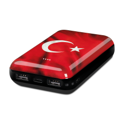 ttec ArtPower Türk Bayrağı 10.000 mAh Taşınabilir Şarj Aleti / Powerbank Siyah
