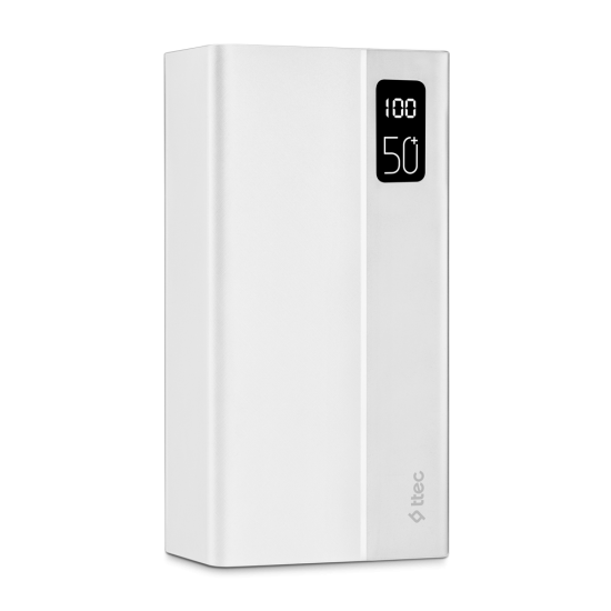 ttec ReCharger Mega LCD 50.000 mAh PD 20W Taşınabilir Hızlı Şarj Aleti / Powerbank Beyaz