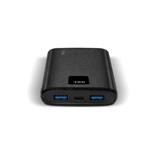 ttec PowerSlim Trio LCD 10.000mAh PD 22,5W Dahili Kablolu Taşınabilir Şarj Aleti / Powerbank Siyah