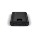 ttec PowerSlim Trio LCD 10.000mAh PD 22,5W Dahili Kablolu Taşınabilir Şarj Aleti / Powerbank Siyah