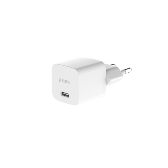 ttec SmartCharger GAN 30W PD Seyahat Hızlı Şarj Aleti + USB-C - Lightning 150cm Kablo Beyaz