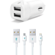 ttec SpeedCharger Duo 3.1A Araç Şarj Aleti Çift USB  (çift kablo) Beyaz