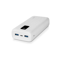 ttec PowerSlim Trio LCD 20.000mAh PD 22,5W Dahili Kablolu Taşınabilir Şarj Aleti / Powerbank Beyaz