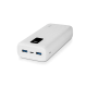 ttec PowerSlim Trio LCD 20.000mAh PD 22,5W Dahili Kablolu Taşınabilir Şarj Aleti / Powerbank Beyaz