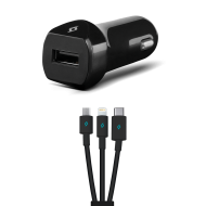 ttec SpeedCharger 2.1A Araç Şarj Aleti  Trio Kablolu Siyah