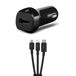 ttec SpeedCharger 2.1A Araç Şarj Aleti  Trio Kablolu Siyah