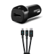 ttec SpeedCharger 2.1A Araç Şarj Aleti  Trio Kablolu Siyah