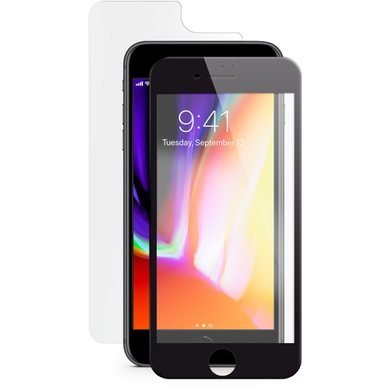 ttec AirGlass EdgeColor Cam Ekran Koruyucu iPh. 8 Plus/iPh. 7 Plus , Ön-Arka Siyah