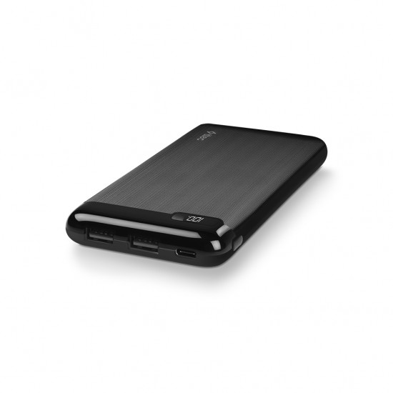 ttec PowerSlim LCD 10.000 mAh Taşınabilir Şarj Aleti / Powerbank USB-C Giriş/Çıkış Siyah